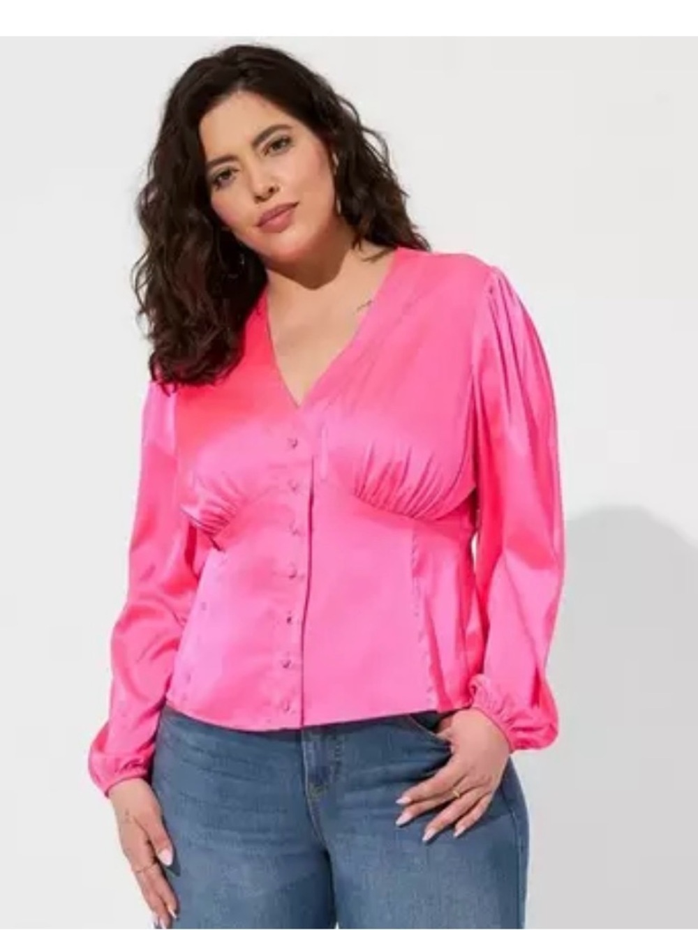 NWT Torrid Satin Button-Front Top Size 3 (22-24)